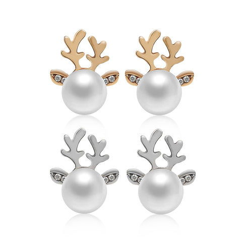 Christmas Reindeer Earring Pearl