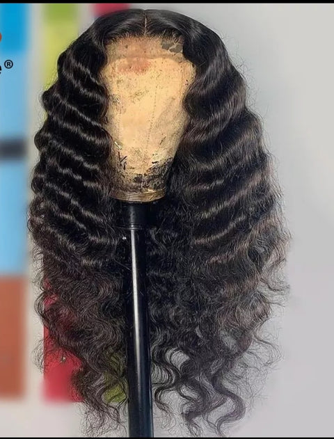 HD 13x6 Loose Deep Wave Curly Lace Frontal Human Hair Wig - shopawura